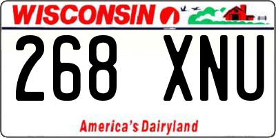 WI license plate 268XNU
