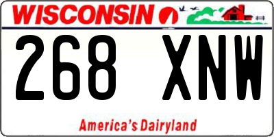 WI license plate 268XNW
