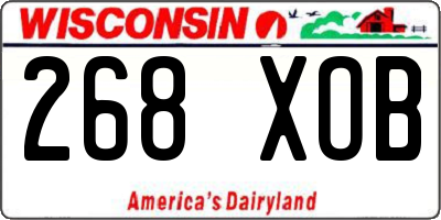 WI license plate 268XOB