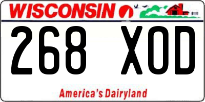 WI license plate 268XOD