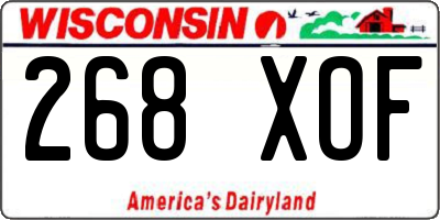 WI license plate 268XOF