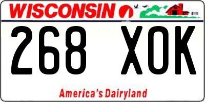WI license plate 268XOK