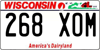 WI license plate 268XOM