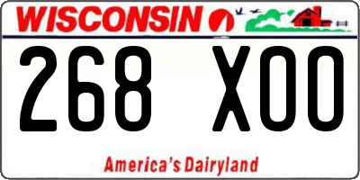 WI license plate 268XOO