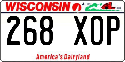 WI license plate 268XOP