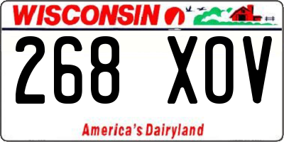 WI license plate 268XOV