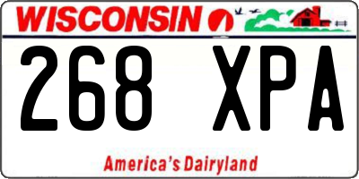 WI license plate 268XPA
