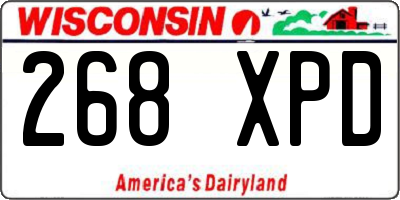 WI license plate 268XPD