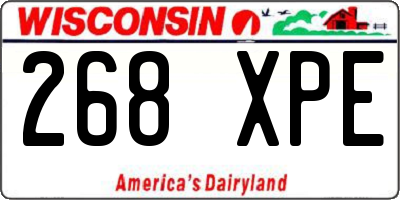 WI license plate 268XPE