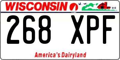 WI license plate 268XPF