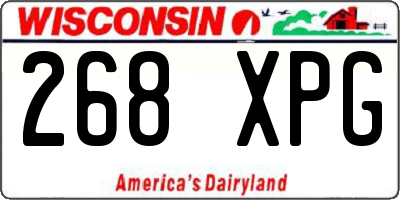 WI license plate 268XPG