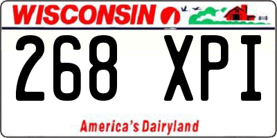 WI license plate 268XPI