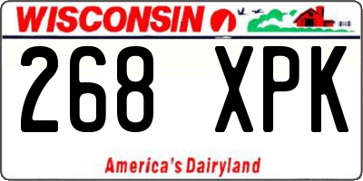WI license plate 268XPK