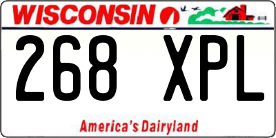 WI license plate 268XPL