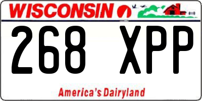 WI license plate 268XPP