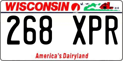 WI license plate 268XPR