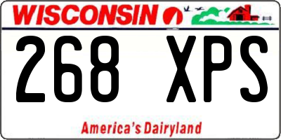 WI license plate 268XPS