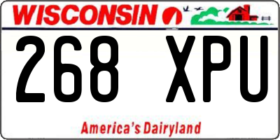 WI license plate 268XPU
