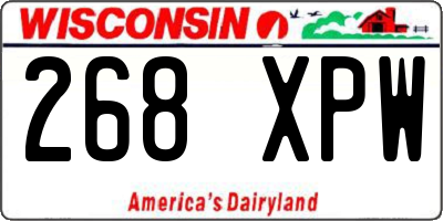WI license plate 268XPW