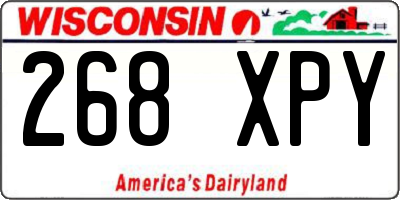 WI license plate 268XPY