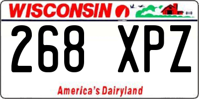 WI license plate 268XPZ