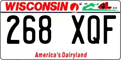 WI license plate 268XQF