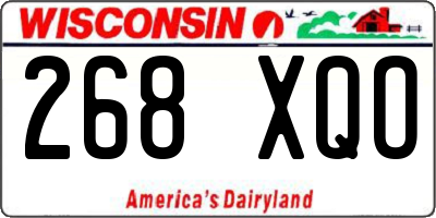 WI license plate 268XQO