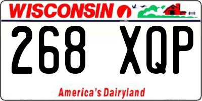 WI license plate 268XQP