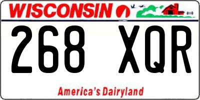 WI license plate 268XQR