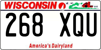 WI license plate 268XQU