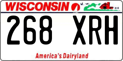 WI license plate 268XRH