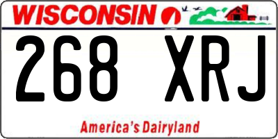 WI license plate 268XRJ