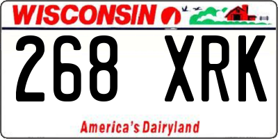 WI license plate 268XRK
