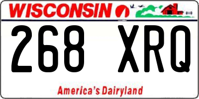 WI license plate 268XRQ