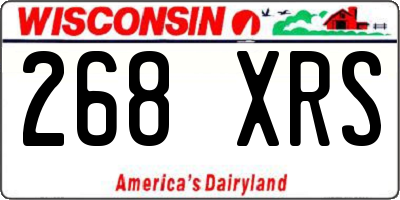 WI license plate 268XRS
