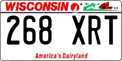 WI license plate 268XRT