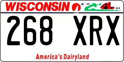 WI license plate 268XRX