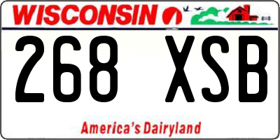 WI license plate 268XSB