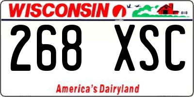 WI license plate 268XSC
