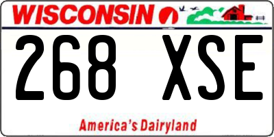 WI license plate 268XSE
