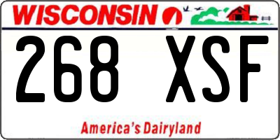 WI license plate 268XSF
