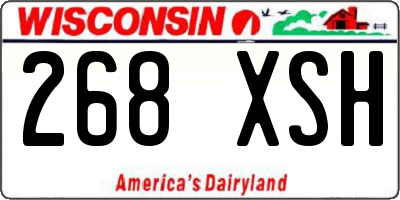 WI license plate 268XSH