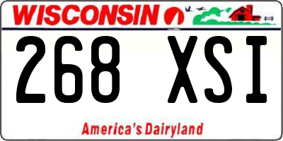 WI license plate 268XSI