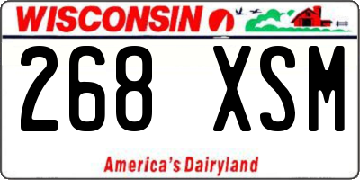 WI license plate 268XSM