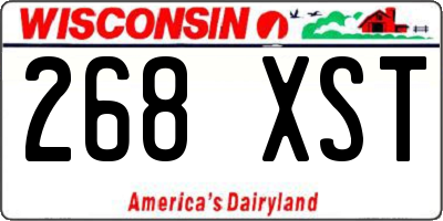 WI license plate 268XST