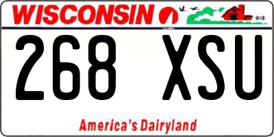 WI license plate 268XSU