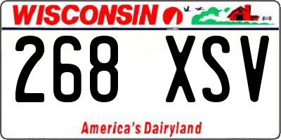 WI license plate 268XSV