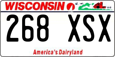 WI license plate 268XSX