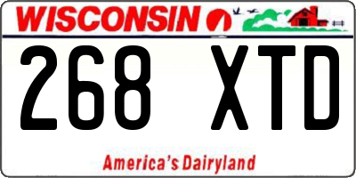 WI license plate 268XTD