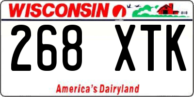 WI license plate 268XTK